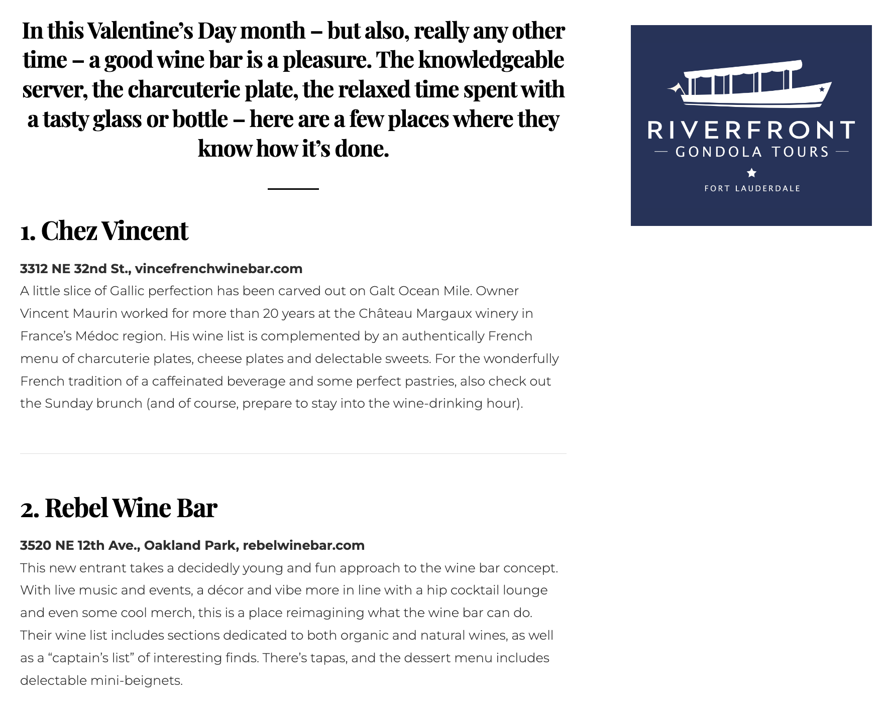 FORT LAUDERDALE MAGAZINE FEB 2022 Rebel Wine Bar